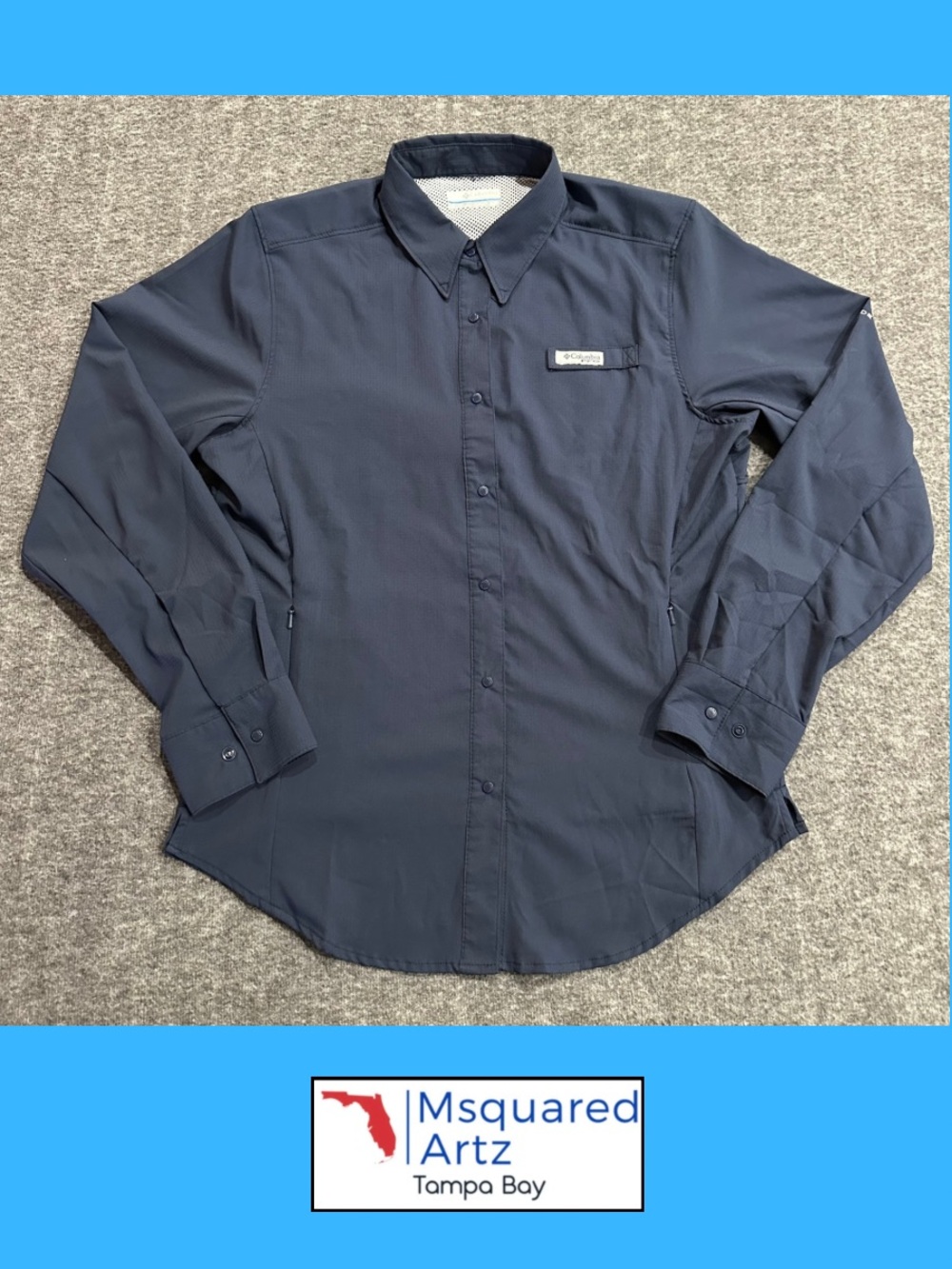 Columbia PFG Women's Omni-Shade Navy Long Sleeve Fishing Shirt Size Small